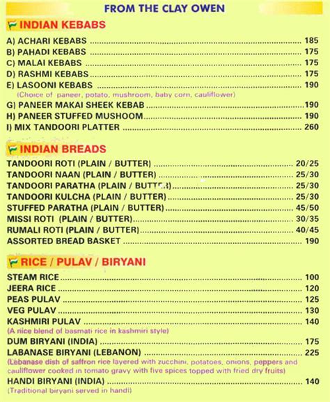 Menu Of Flags Malad West Western Suburbs Mumbai Eazydiner