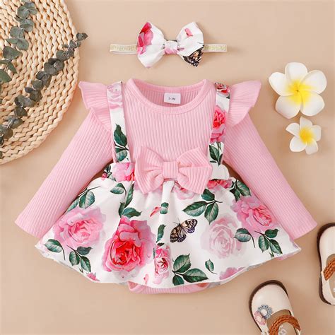 2 St Ck Baby M Dchen Kleidung Niedlichen Blumen Druck Langarm Baby