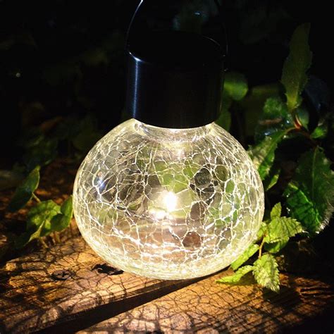 Solar Light Sogrand Outdoor Garden Decorative Crackle Glass Jar Light 2pcs Warm W