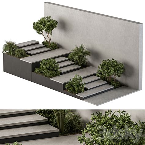 3DS MAX Landscape Furniture Stairs With Ivy And Garden Architect