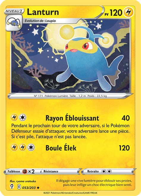 Lanturn Épée et Bouclier Évolution Céleste 053 Poképédia