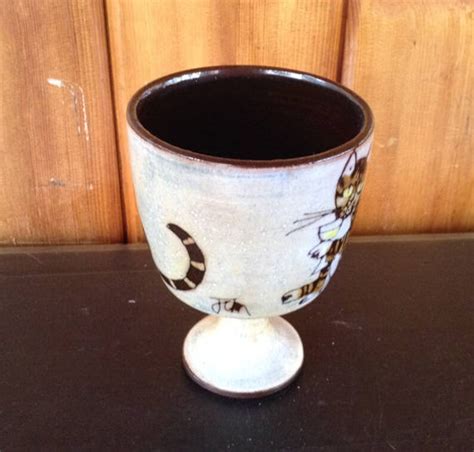 Chelsea Pottery Tabby Cat Goblet Joyce Morgan Vintage Studio Etsy