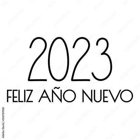 Vetor de Banner con texto manuscrito 2023 Feliz Año Nuevo en español