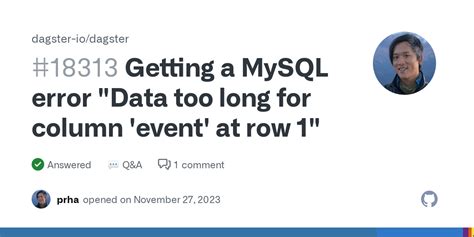 Getting A MySQL Error Data Too Long For Column Event At Row 1