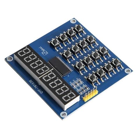 HURRISE Module d affichage à LED TM1638 Contrôle MCU 3 fils 8 bits LED