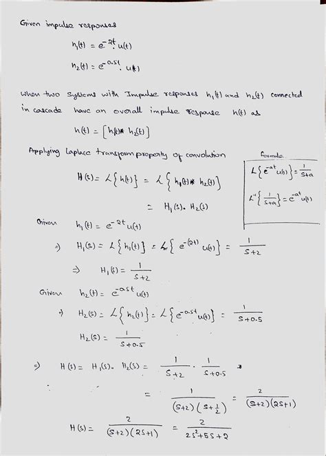 [solved] Find The Overall Impulse Response And Transfer Function Of