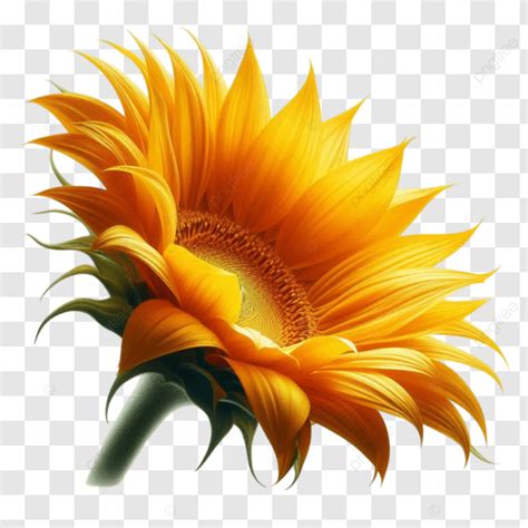 3d Yellow Sun Flower On Transparent Background 3d Yellow Sun Flower