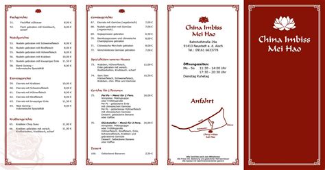 Speisekarte Von China Imbiss Mei Hao Pub Bar Neustadt An Der Aisch