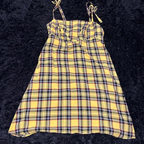 Hot Topic Yellow Plaid Dress Hottopic Emo Skater Depop