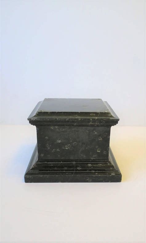 Black Marble Pedestal Column Or Plinth Base Late 19th Century At