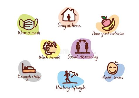Hand Drawn Illustration Of Prevention Of Spreading Pandemic Diseases