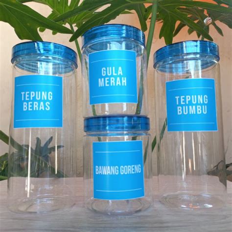 Jual Toples Bumbu Dapur Biru Seasoning Set Jar Bumbu Dapur Free Label