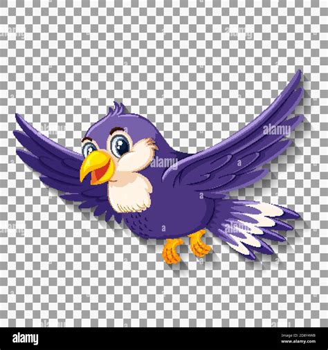 Cute purple bird cartoon character illustration Stock Vector Image ...