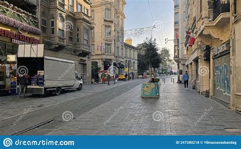 Istanbul`s Historical And Touristic Street An Early Morning View From