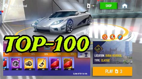 Asphalt 8 Speed Festival Dubai Reverse Koenigsegg CCXR Trevita Top 100