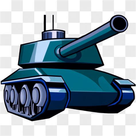 Cartoon Panzer In Blauer Farbe Auf Schwarzem Hintergrund Png Online