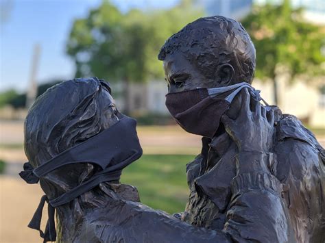 Statues On Campus Wearing Masks Taken A Few Weeks Ago Runt