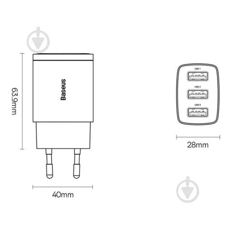 Baseus Compact Charger U W Eu Black