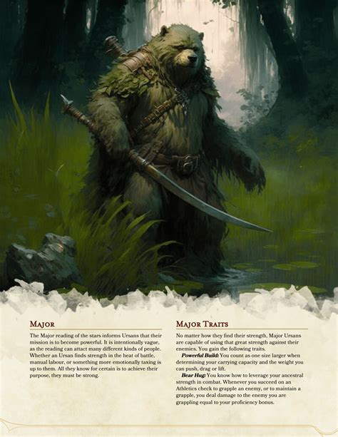 Ursans - A Bear-Based Ancestry for your games! : r/UnearthedArcana