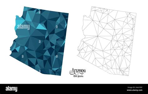 Low Poly Map Of Arizona State Usa Polygonal Shape Vector Illustration On White Background