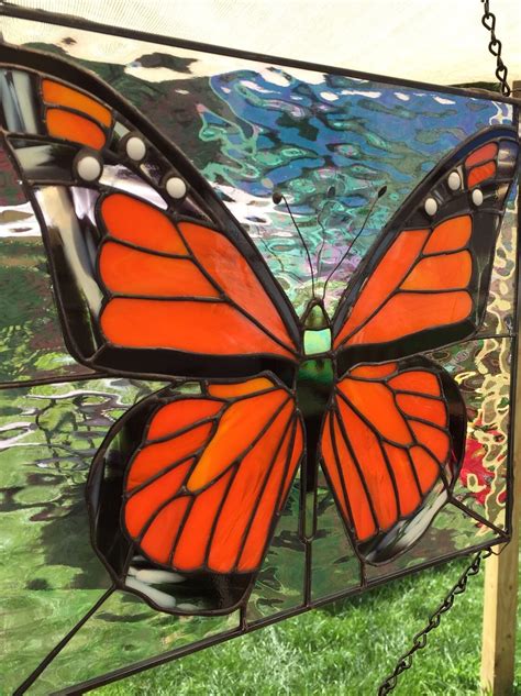 Monarch Butterfly Stanied Glass Panel Most Realistic Looking