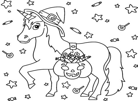 Free Printable Halloween Unicorn Coloring Pages