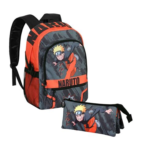 Conjunto Escolar Shuriken Naruto Shippuden Cm Mochila E Porta L Pis