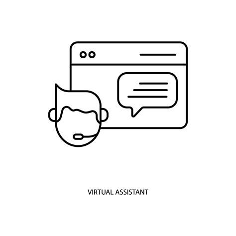 Virtual Assistant Concept Line Icon Simple Element Illustration Virtual Assistant Concept