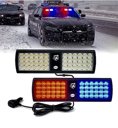 Xprite Red Blue Led Dual Visor Strobe Flashing Lights Interior