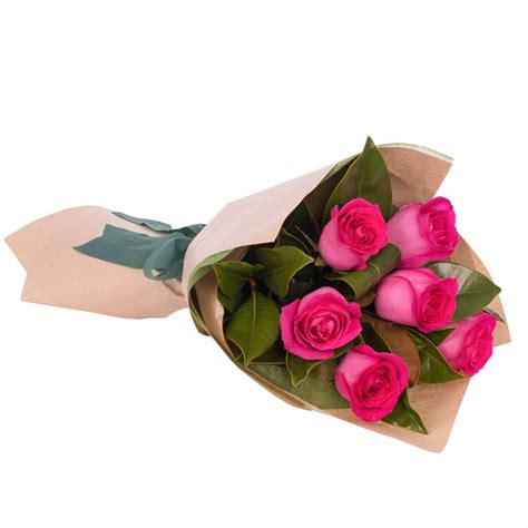 Bunch Of 6 Pink Roses - Cake House Online