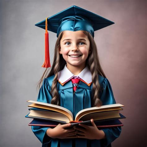 Premium AI Image A Girl In A Graduation Cap Holds A Book With The