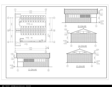 1层公厕方案设计（公厕平面图 四个轴立面）图片下载红动中国