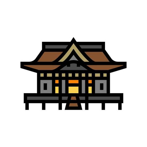 Shinto Shrine Building Shintoism Color Icon Vector Illustration