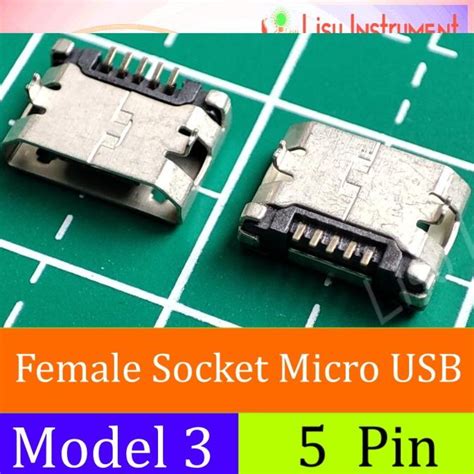 Jual Micro Usb Socket Female 5 Pin 5p Microusb Connector Model 3