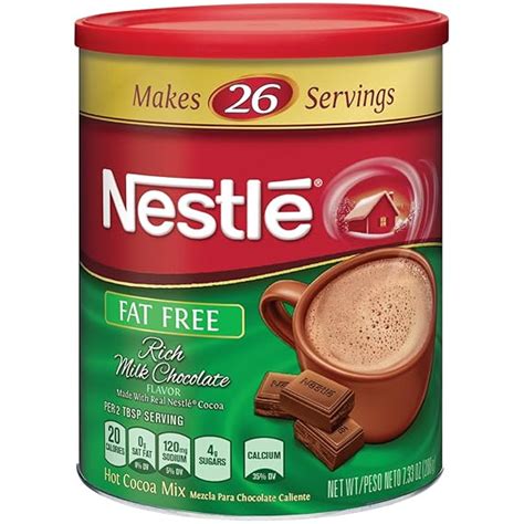 Nestle Hot Cocoa Mix Rich Milk Chocolate Flavour Fat Free Oz G Amazon Co Uk Grocery