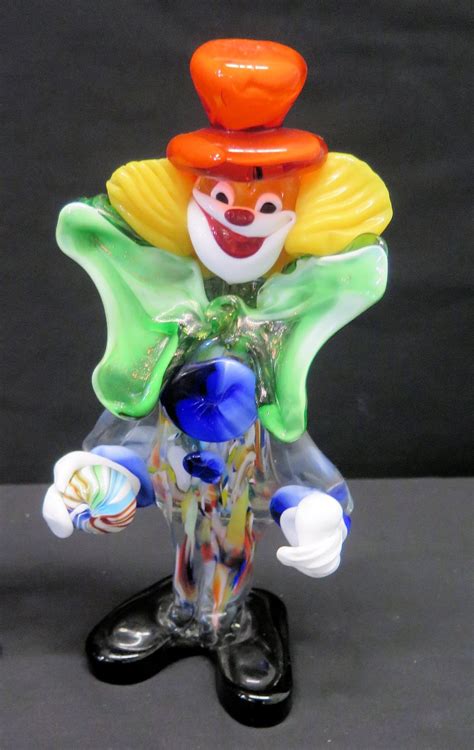 Qty 2 Blown Glass Clown Figurines Oahu Auctions