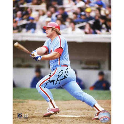 Greg Luzinski Signed Philadelphia Phillies Swinging Action Photo