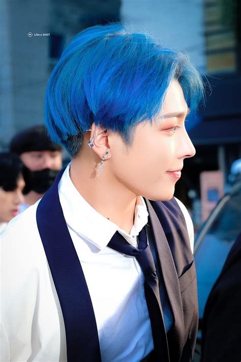 Like A Shot On Twitter Kim Hongjoong Asian Hair Blue Hair