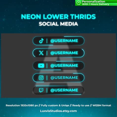 Rotator Social Media Lower Thirds For Twitch Kick Youtube Discord