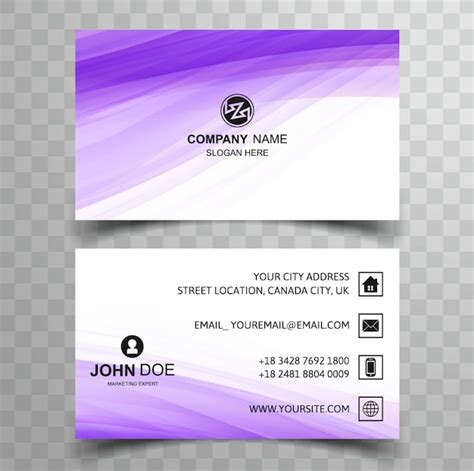 Premium Vector | Purple business card design