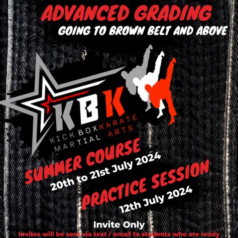 Summer Course Advanced Grading Kickboxing Karate Class Dorking