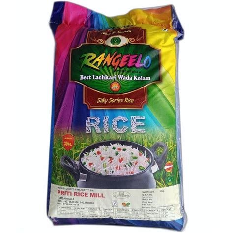 Rangeelo Lachkari Wada Kolam Rice Packaging Type Sack Bag Packaging