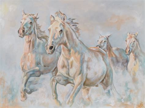 Bild Galopp Pferd Cremello Pferde Von Heike Deininger Kunstnet