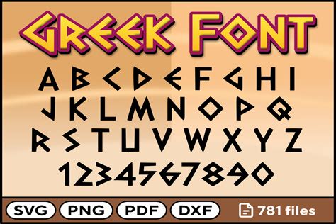 Greek Font Svg Png Pdf Dxf Alphabet An Object Graphic By Custom Fonts