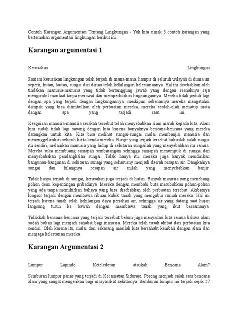 Contoh Paragraf Argumentasi Tentang Lingkungan Sekolah Berbagai Contoh