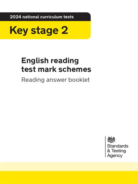 STA248812e 2024 Ks2 English Reading Mark Schemes | PDF