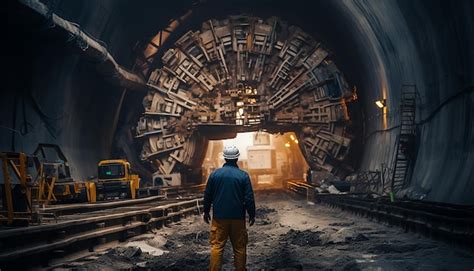 Premium AI Image | Tunnel construction works Professional photography