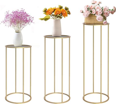 Amazon Chamvis Gold Metal Plant Stand 3 Pcs Tall Cylinder