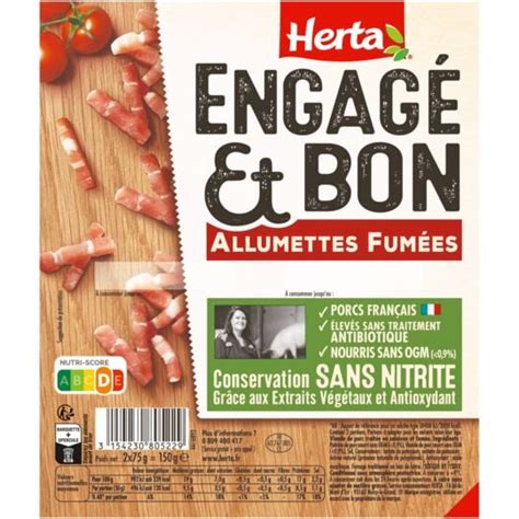 Allumettes Fum Es Engag Et Bon Sans Nitrite Herta La Barquette De