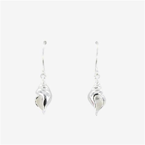 Silver Conch Shell Earrings